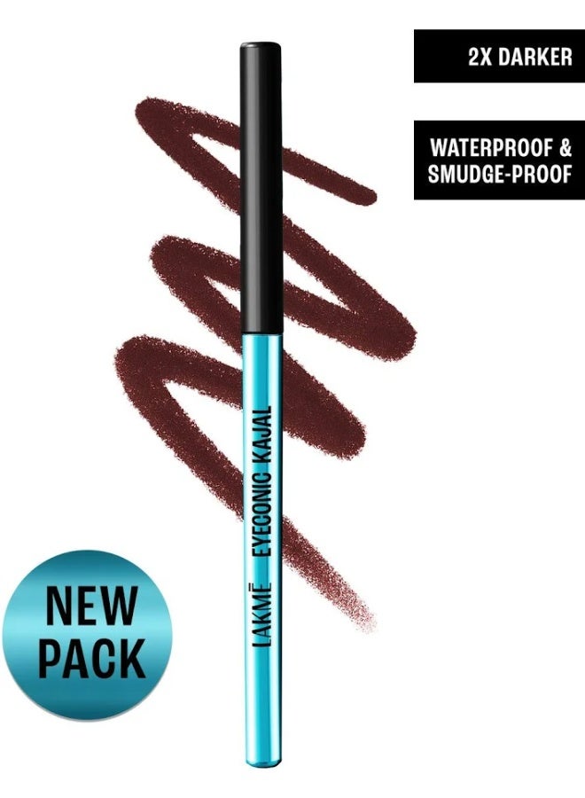 Lakme 9-5 Eyeconic Kajal, Classic Brown, Smudgeproof and Waterproof that lasts upto 24H, for 2x dark pigment, 0.35g - Image 2